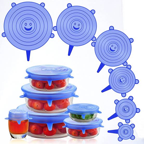 6pcs/set Silicone Lid Spill Stopper Universal Silicone Suction Lid-bowl Pan Silicone Cover Kitchen Pan Lids Cover Stopper Tools - AVORA