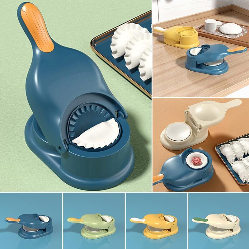 2-in-1 Dumpling Wrapper Tool Food Grade Manual Dumpling Wrapper Mold Labor-Saving Baking Pastry Home Kitchen Gadget (Random Color)without box - AVORA