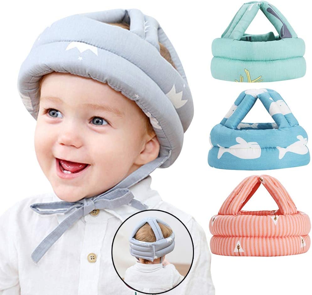 Baby Head Protector Crawling - Baby Safety Helmet & amp Walking Helmet (Random Color/Design) - AVORA