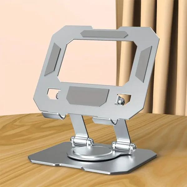 360° Rotating Metal Tablet & Mobile – Adjustable, Foldable, And Portable Desk Mount With Cooling Design For Phones, Tablets, And Small Devices, Device Cooling Stand | Stainless Steel Stand, Tablet Holder Stand – Random Color