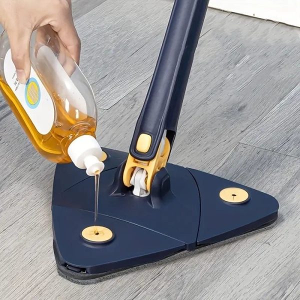 360 Twist Rotatable Mop | Extended Triangle Auto Squeeze Long Handle Mop 360 Twist Squeeze Wringing X-type Window Glass Toilet Bathroom Floor Household Cleaning Ceiling Dusting - AVORA