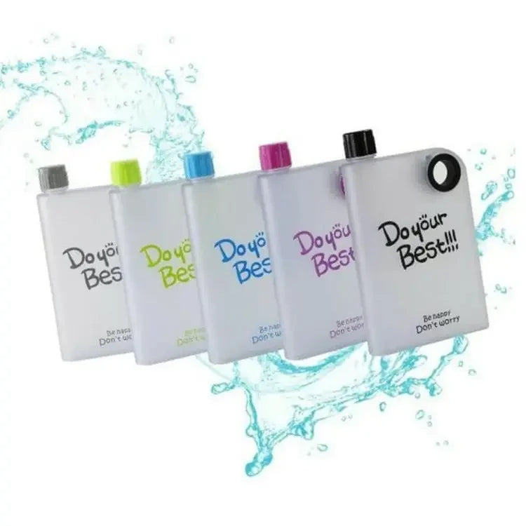 Ultra Slim Notebook style water Bottle - 1 Pc (random color) - AVORA