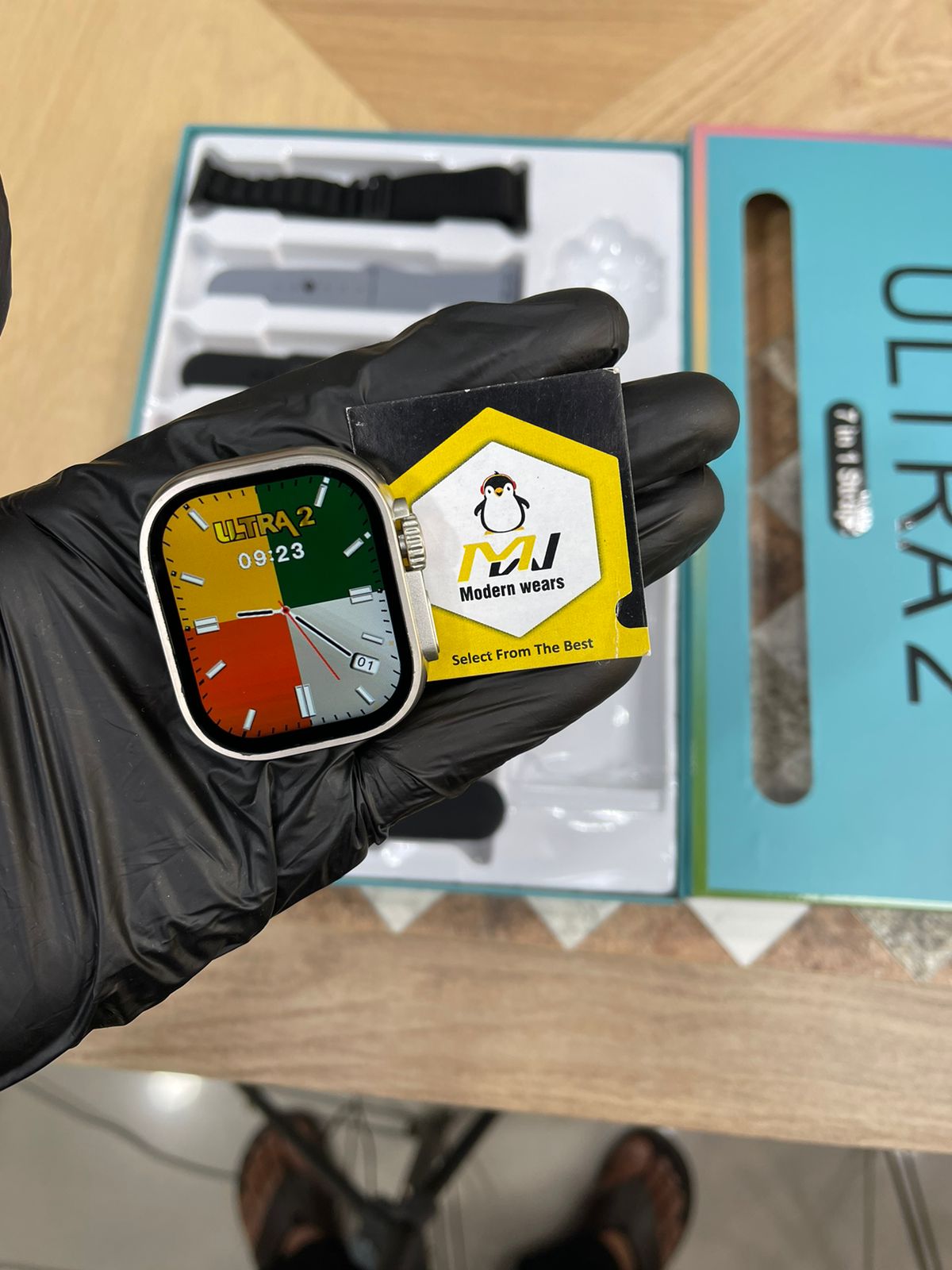 Crown 7 IN 1 SmartWatch | 2.1 Inch Full HD Screen Series 8 Wireless Charging | 7 Straps Waterproof - AVORA