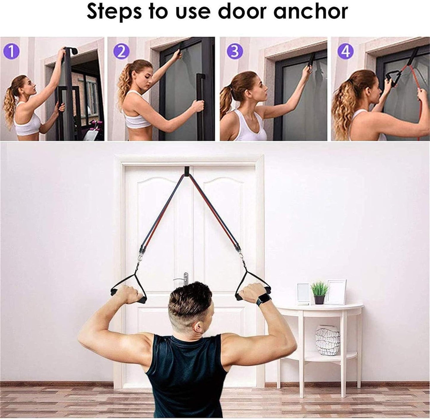 Gym Belt | 5-in-1 Power Exercise Resistance Band Set β Adjustable Fitness Equipment for All |Without Box | Pouch Packing