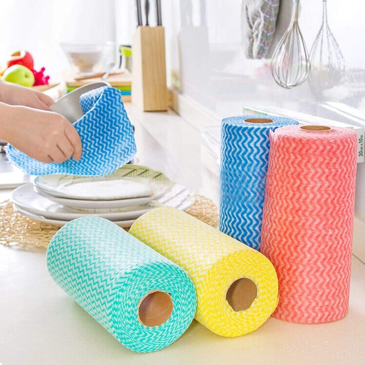 50 Sheet Roll Tissue Paper Cleaning Wipes (Random Color) - AVORA