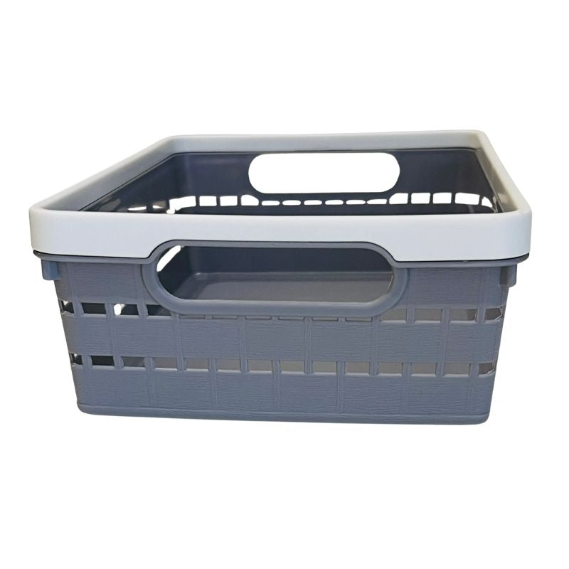 Multi-Purpose Storage Basket with Handles | Woven Plastic Organizing Bin | 23cm L x 16.5cm W x 7.5cm I Office Storage Organizer Bin for Pantry, School, Toy, Beauty Products - AVORA