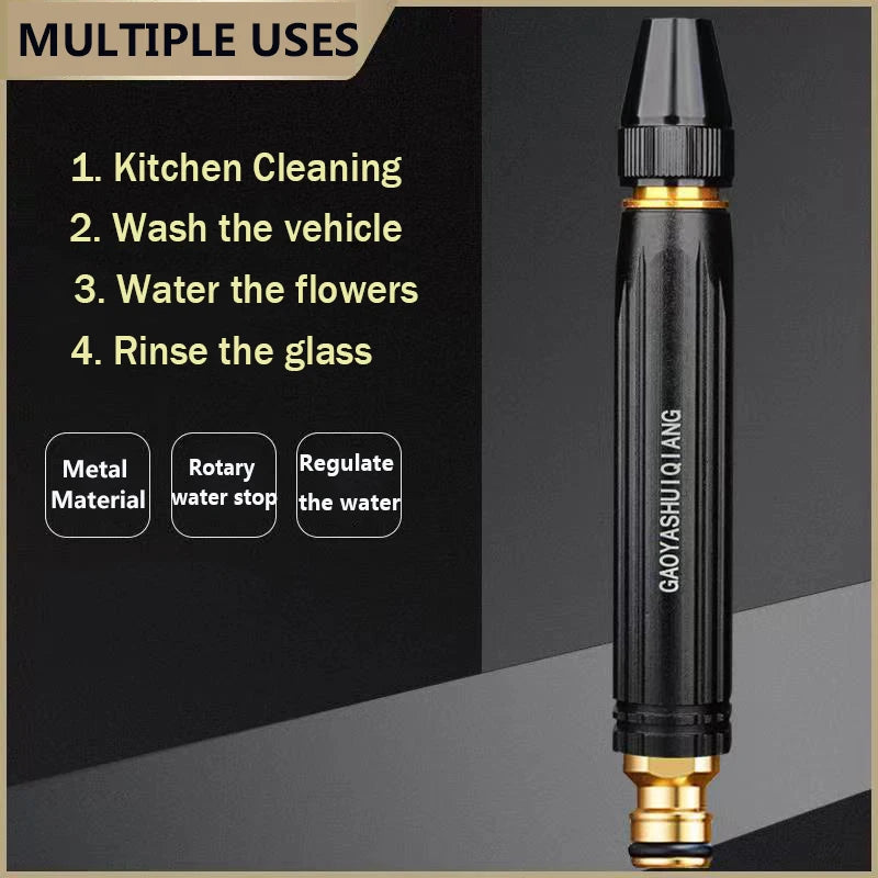 Plastic High Quality Black Nozzle | Spray Nozzle For Car, Watering Flowers, Washing Glass, Water Column | Tap Nozzle High Pressure - AVORA