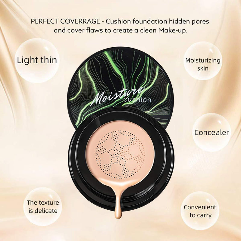 SUNISA foundation Base Original 3 In 1 | Air Cushion CC & Bb Cream | Waterproof Foundation | Moisturizing Liquid Foundation with Sponge - AVORA