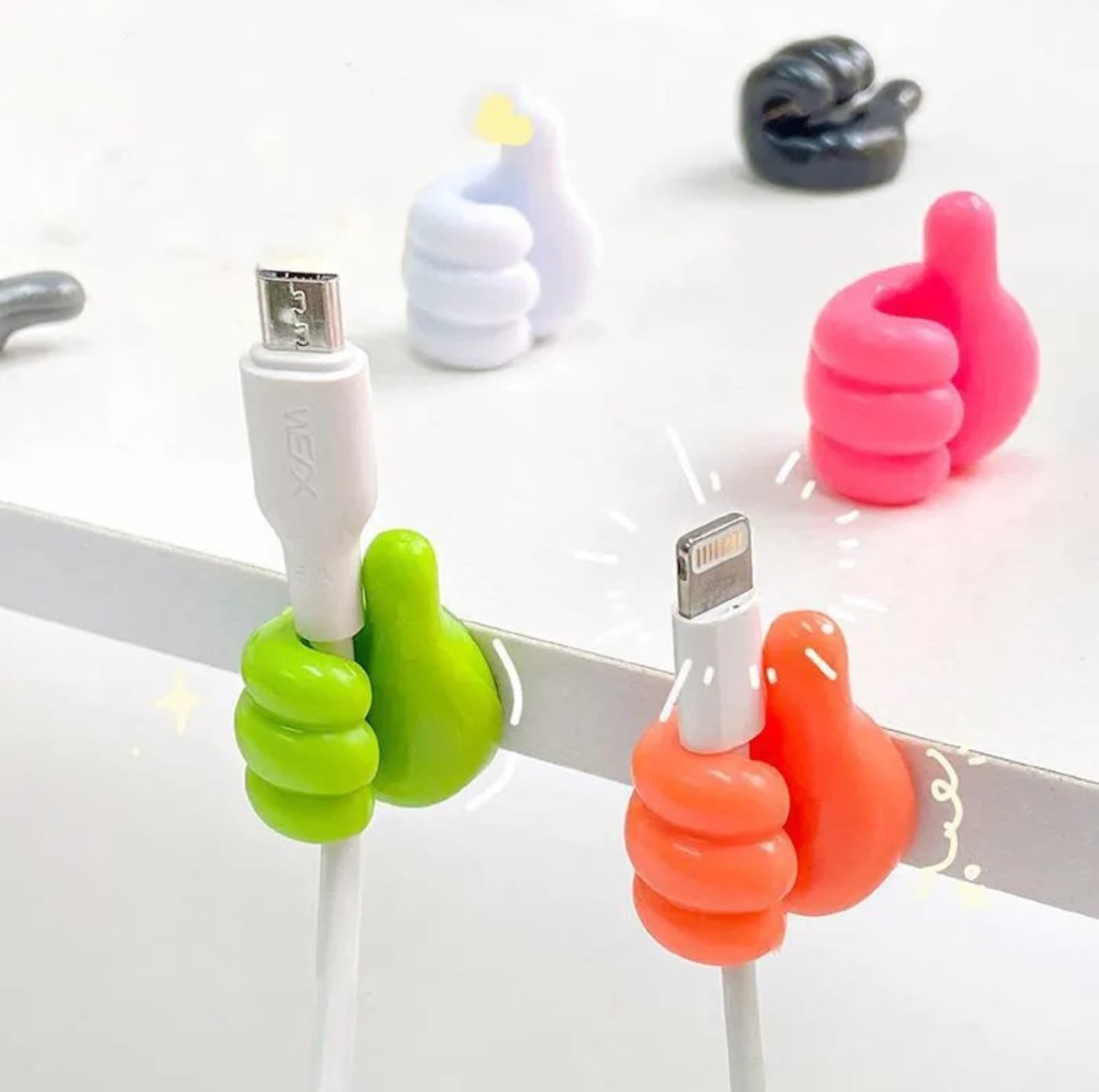 10 pcs Wall Decoration Hook Creative Silicone Thumb Key Hanger Hooks - AVORA