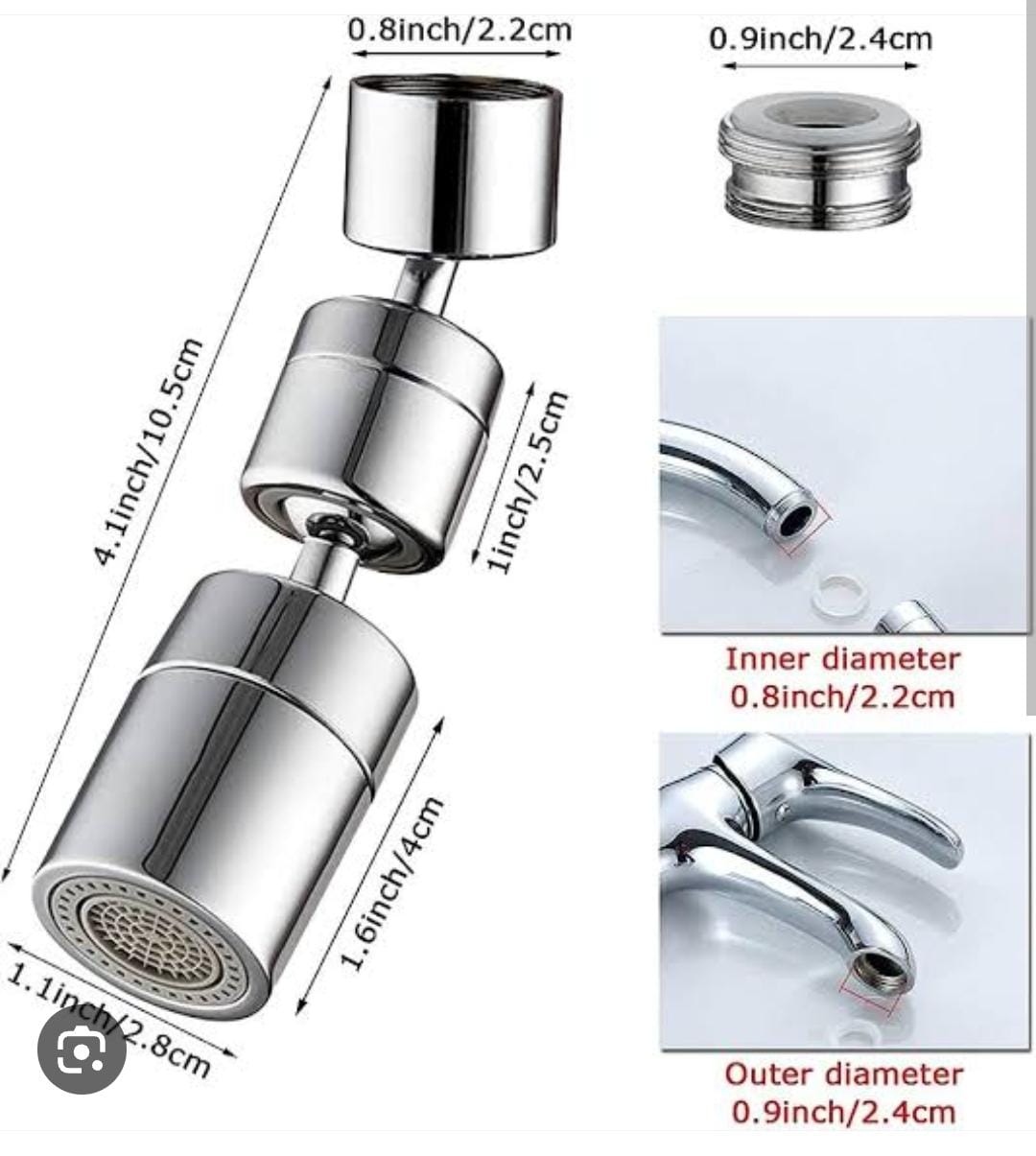 1080°rotatable Faucet Aerator Bathroom Washbasin Tap Splash Filter Kitchen Faucet Extend Faucet Water Saving Bubbler Nozzle - AVORA