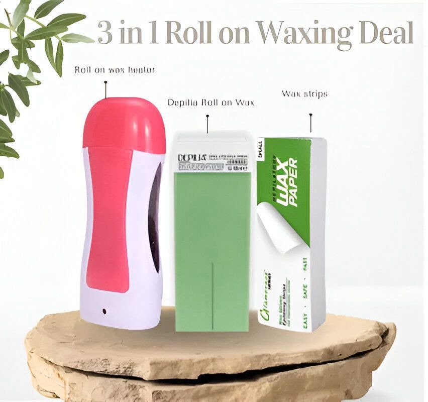 3-in-1 Wax Heater Machine for Hair Removal | Wax Heater Machine + Wax Cartridge + Wax Strips | Portable Cartridge Wax Warmer with Epilators - AVORA