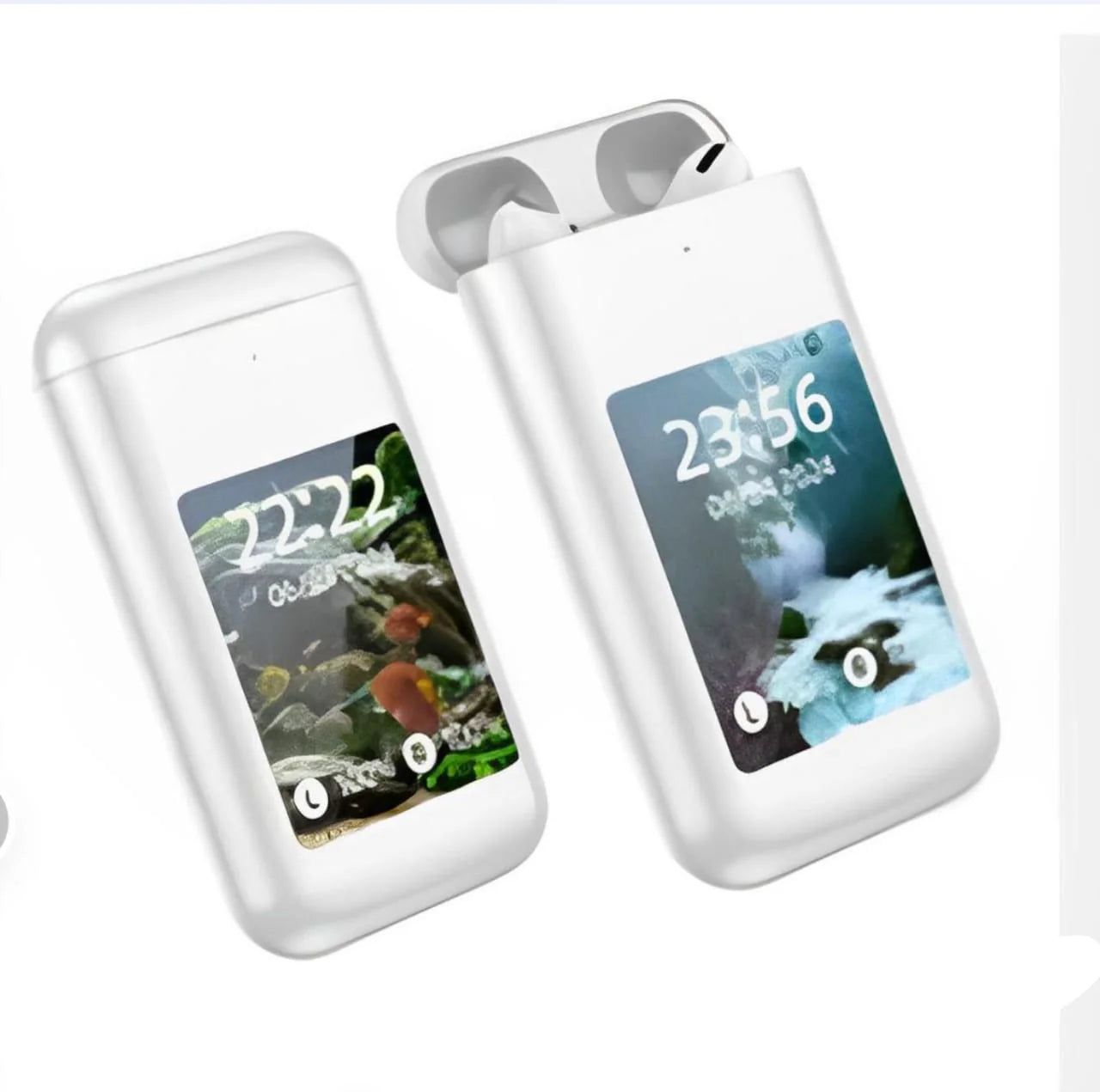 TF20 Box 3-in-1 Earbuds with Power Bank & Multimedia Display | Noise Reduction, Touch Control, & Customizable Screen - AVORA