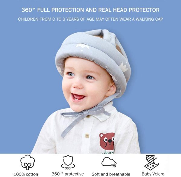 Baby Head Protector Crawling - Baby Safety Helmet & amp Walking Helmet (Random Color/Design) - AVORA
