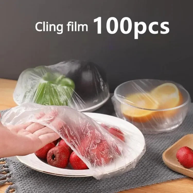 100pc Disposable Cling Film Cover Household Refrigerator Food Fruit Preservation Cover Dust-proof Plastic Fresh-keeping Cover - AVORA