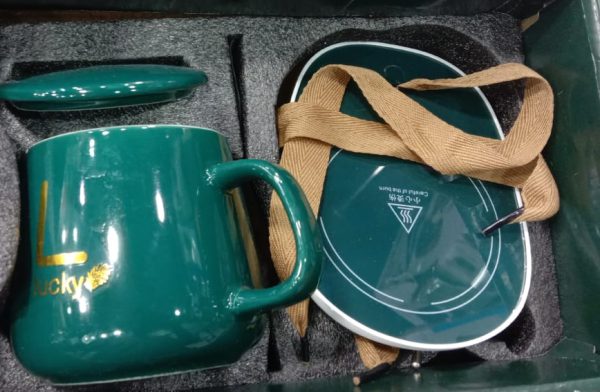 Ceramic Coffee Cup With Automatic Heating Pad | Only In Green Color - AVORA