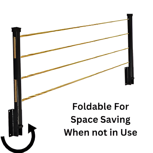 Cloth Drying Stand (24 Inches) With Free Rope Foldable Wall Mounted Heavy Duty Cloth Dryer For Laundry β Space Saver, Modern Hanger Stand