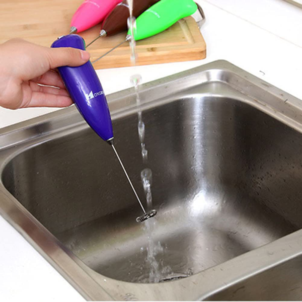 Electric Egg Beater Milk Drink Coffee Whisk Mixer Foamer Mini Handle Stirrer Practical Cooking Tool Kitchen Cell Operated (mix/random Color) - AVORA