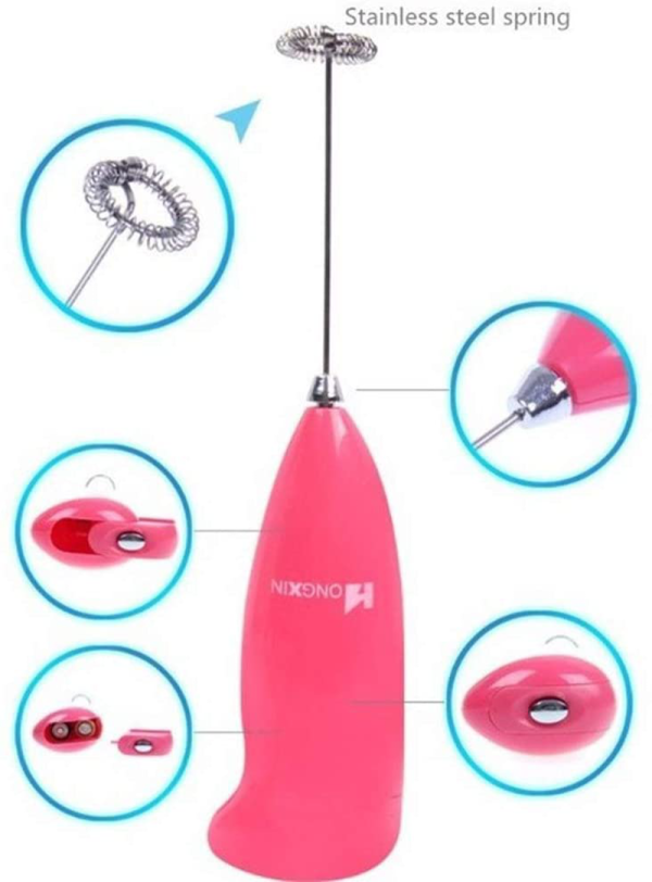 Electric Egg Beater Milk Drink Coffee Whisk Mixer Foamer Mini Handle Stirrer Practical Cooking Tool Kitchen Cell Operated (mix/random Color) - AVORA
