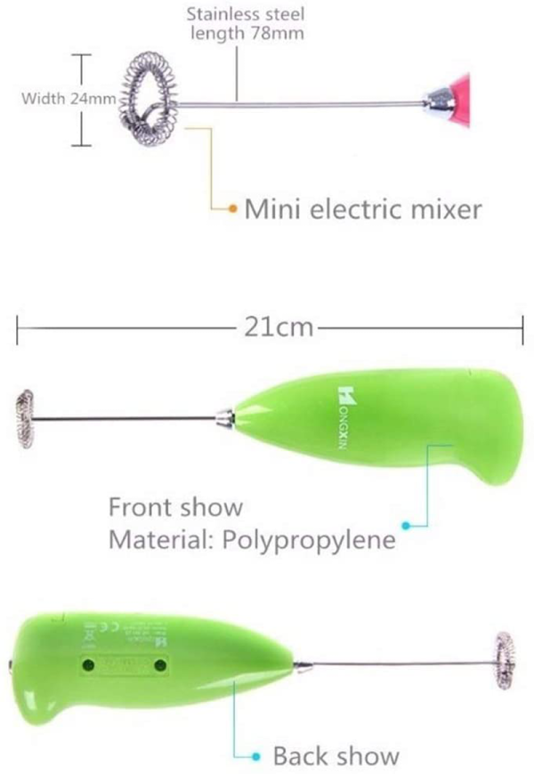 Electric Egg Beater Milk Drink Coffee Whisk Mixer Foamer Mini Handle Stirrer Practical Cooking Tool Kitchen Cell Operated (mix/random Color) - AVORA