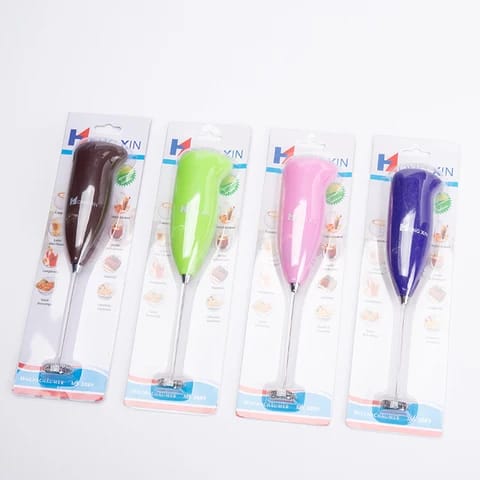 Electric Egg Beater Milk Drink Coffee Whisk Mixer Foamer Mini Handle Stirrer Practical Cooking Tool Kitchen Cell Operated (mix/random Color) - AVORA