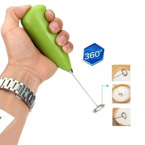 Electric Egg Beater Milk Drink Coffee Whisk Mixer Foamer Mini Handle Stirrer Practical Cooking Tool Kitchen Cell Operated (mix/random Color) - AVORA