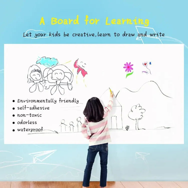 Artisan - Dry Erase Whiteboard Sticker Vinyl Sticker, Self-adhesive & reusable White Board Peel Stick for School,Office,Home,Kids Drawing with 2 erasable markers - AVORA