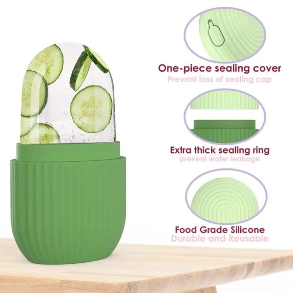 Face Ice Roller Silicone Facial Massager To Enhance Skin Glow, Without Box (random Color) - AVORA