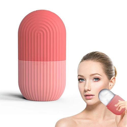 Face Ice Roller Silicone Facial Massager To Enhance Skin Glow, Without Box (random Color) - AVORA