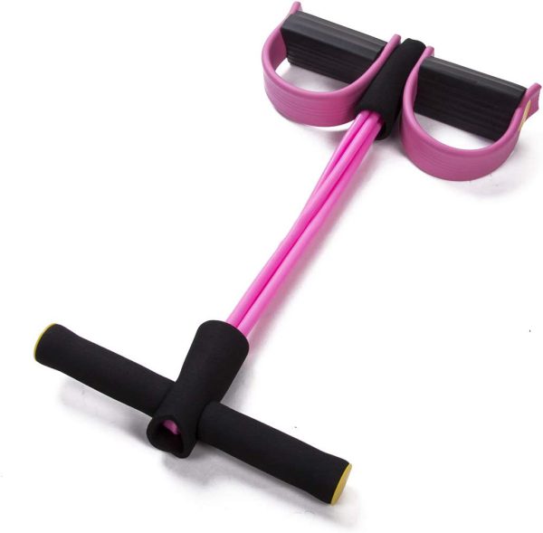 Foot Pedal Resistance Band Elastic Sit-Up Pull Rope Yoga Fitness Gym - Elastic Pull Ropes Tummy Trimmer (Random Colors) - AVORA