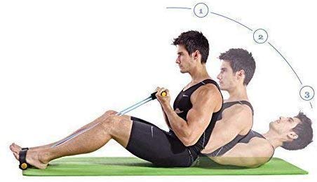 Foot Pedal Resistance Band Elastic Sit-Up Pull Rope Yoga Fitness Gym - Elastic Pull Ropes Tummy Trimmer (Random Colors) - AVORA