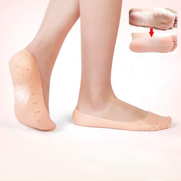 Full Heel Pain Anti Crack Silicone Set Anti Crack Full Length Socks – Pair - AVORA