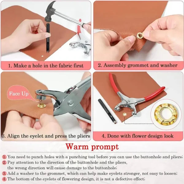 Metal – Button Press Tool For All Cloths | Tich Button Press Plier With 50 Buttons. - AVORA