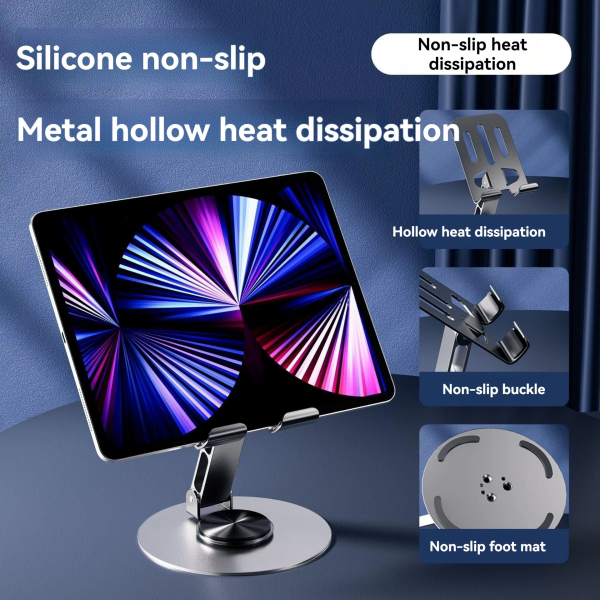 Mobile Stand – Mobile Phone Holder Broadcast Mobile Phone Holder 360 Degree Rotation Adjustment Folding Lazy Tablet Desktop Mobile Phone Holder – Stainless Steel – Random Color