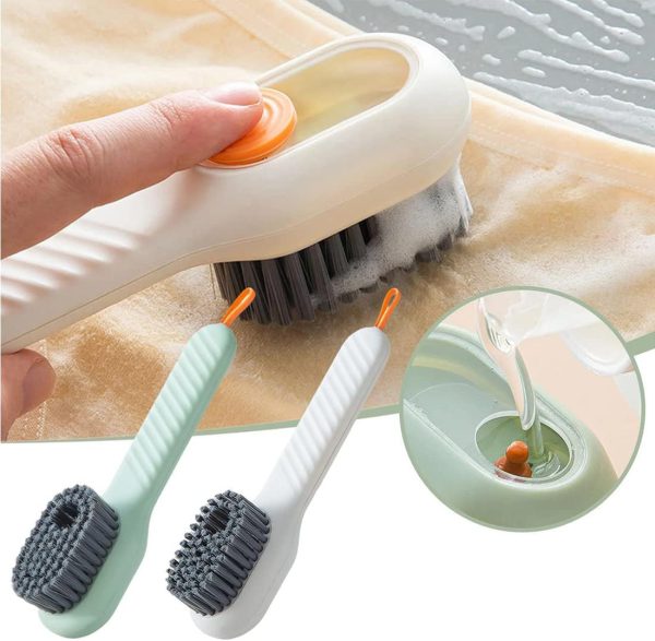Multifunctional Soft-Bristled Shoe Brush Shoe Brushes Long Handle Brush Automatic Filling Clothes Cleaning Clothing Board Tools (Random Color) - AVORA
