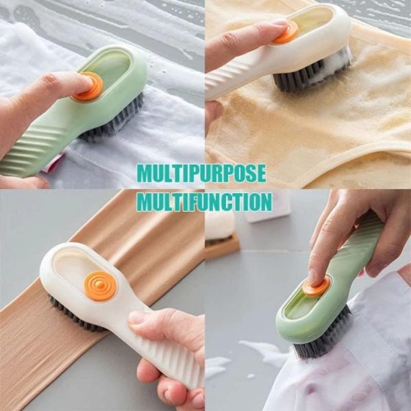 Multifunctional Soft-Bristled Shoe Brush Shoe Brushes Long Handle Brush Automatic Filling Clothes Cleaning Clothing Board Tools (Random Color) - AVORA