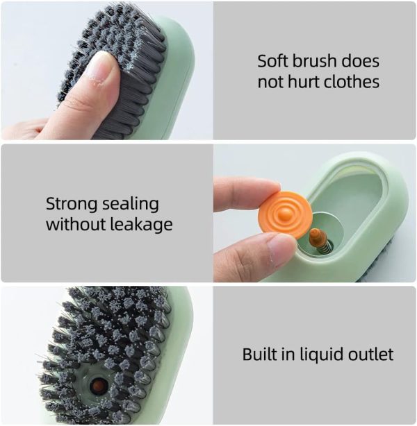 Multifunctional Soft-Bristled Shoe Brush Shoe Brushes Long Handle Brush Automatic Filling Clothes Cleaning Clothing Board Tools (Random Color) - AVORA