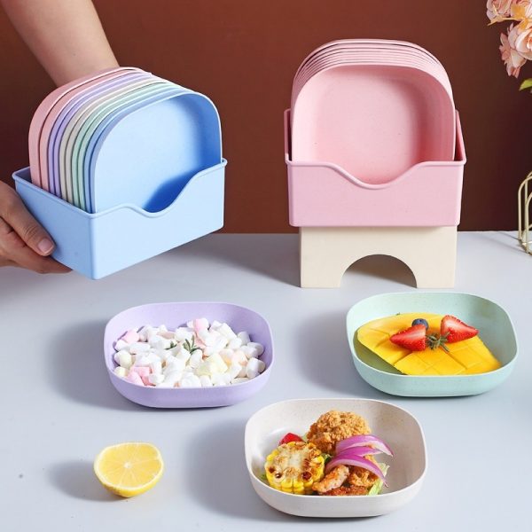 10pcs Multi-function Spit Bone Dish Household Food Grade Plastic Spit Bone Dish Round Square Set Dining Table Garbage Plate 2 Ratings - AVORA