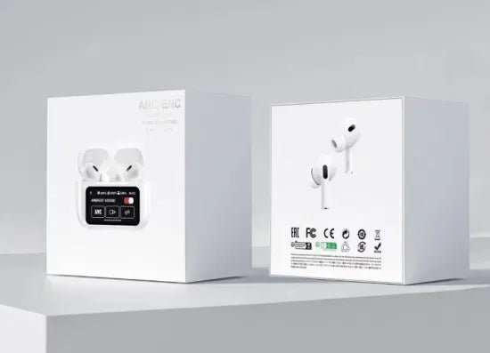 White A9 Pro ANC AirPods with Screen | Bluetooth 5.4 - AVORA