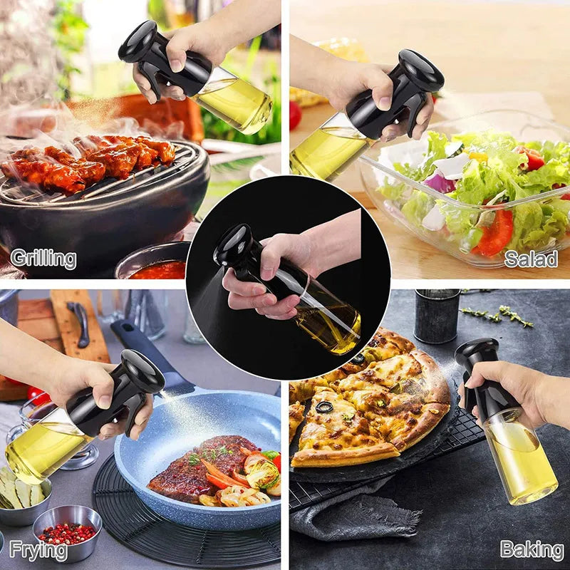Plastic Glass Kitchen Cooking Spray Bottle |200 ML | BBQ Olive Oil Sprayer & Vinegar Spray Bottle - AVORA