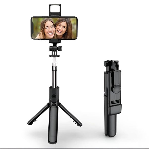 R1s Selfie Stick With Tripod | Bluetooth Foldable Selfie Rod With Remote Control For Phone Action Camera Iphone with Flash Light - AVORA