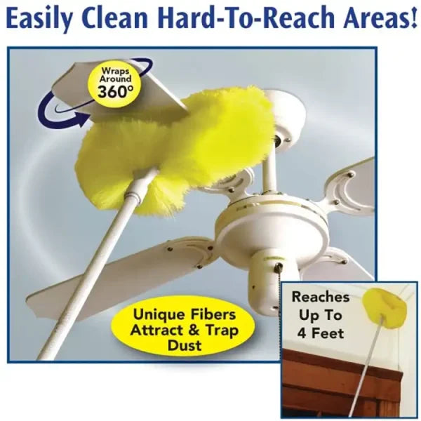 Removable Ceiling Fan Duster Washable Retractable Clean Brush Soft Duster Brush Anti Dusting Brush Home Cleaning - AVORA