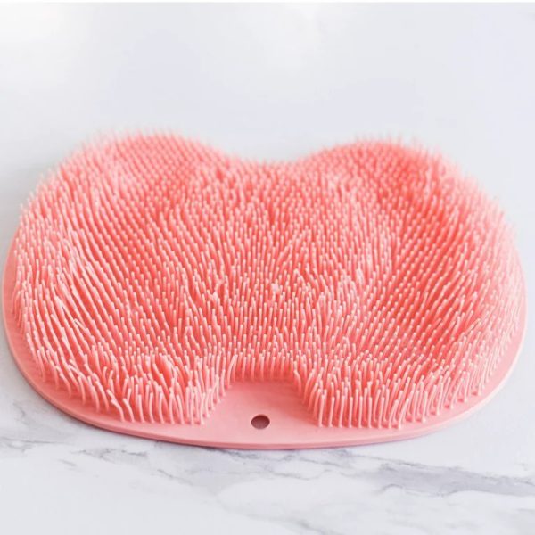 Shower Foot & Back Scrubber Mat, Wall Stick Suction Silicone Bathroom Scrubber (Random color) - AVORA