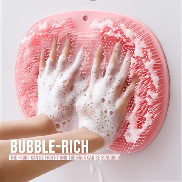 Shower Foot & Back Scrubber Mat, Wall Stick Suction Silicone Bathroom Scrubber (Random color) - AVORA