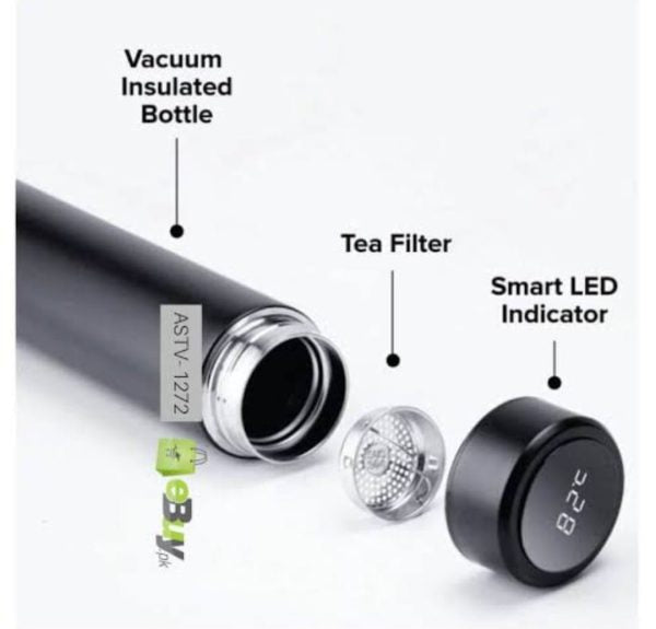 Temperature Display Thermos Water Bottle (Hot & Cold) | 500 ML | Random Colours - AVORA