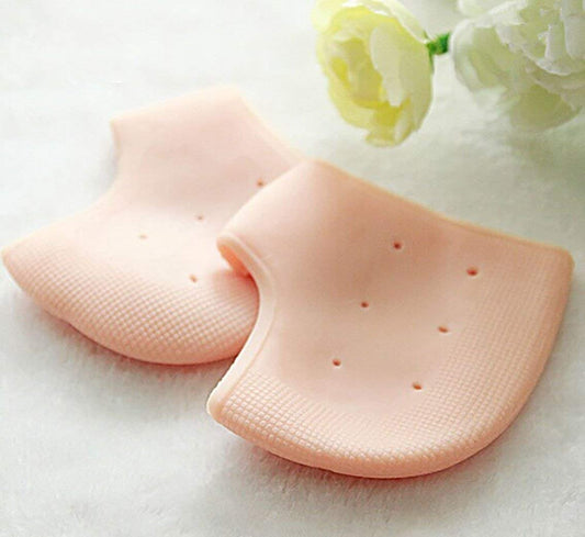 Silicone Anti-Crack Half Heel Socks Set