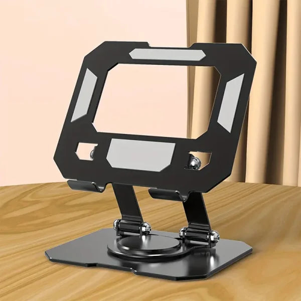 360° Rotating Metal Tablet & Mobile – Adjustable, Foldable, And Portable Desk Mount With Cooling Design For Phones, Tablets, And Small Devices, Device Cooling Stand | Stainless Steel Stand, Tablet Holder Stand – Random Color