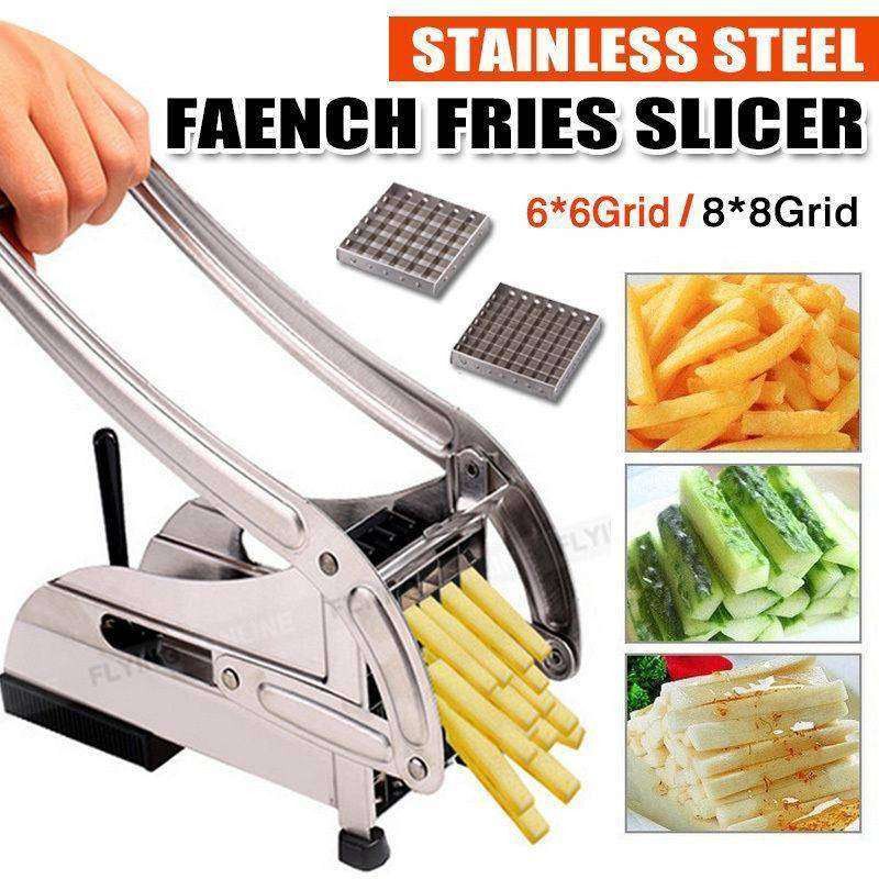 Stainless Steel French Fries Potato Cutter Double Blade High Speed