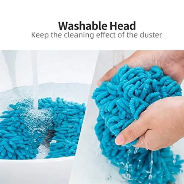 Flexible Micro Fiber Duster With Telescopic Stainless Steel Handle For Fan Cleaning Specially( Random Color ) - AVORA