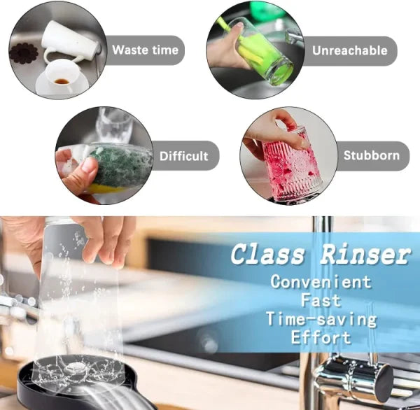 High Pressure Faucet Glass Rinser Automatic Cup Washer Bar Kitchen Beer KTV Milk Tea Cup Cleaner Tool Sink Accessories Gadgets