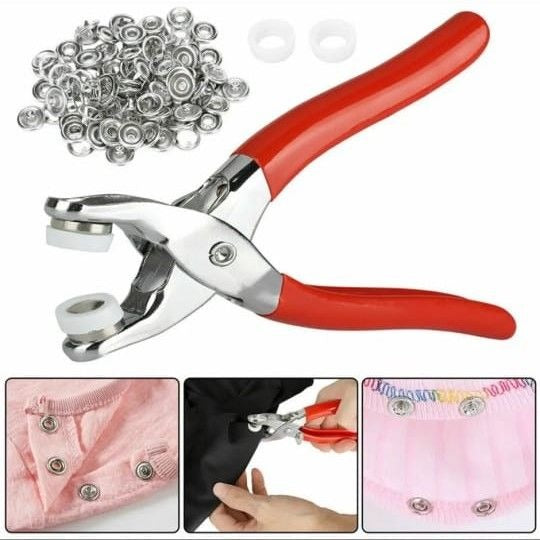 Metal – Button Press Tool For All Cloths | Tich Button Press Plier With 50 Buttons.